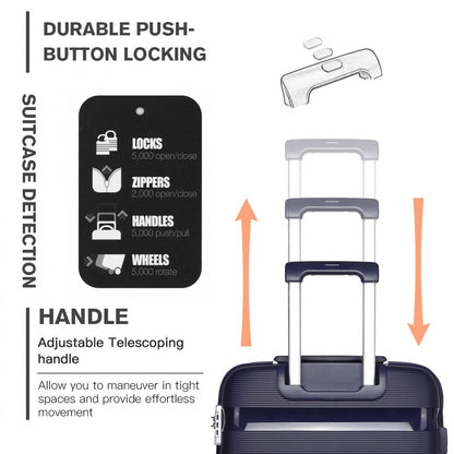 Kono 24" K2092L - Bright Hard Shell PP Suitcase - Classic Collection