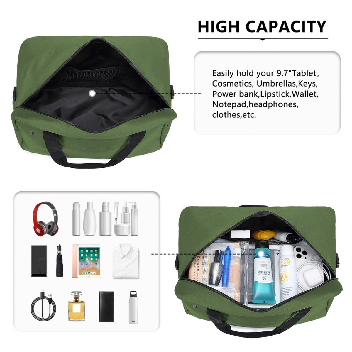 E1960M - Kono Lightweight Multi Purpose Unisex Sports Travel Duffel Bag