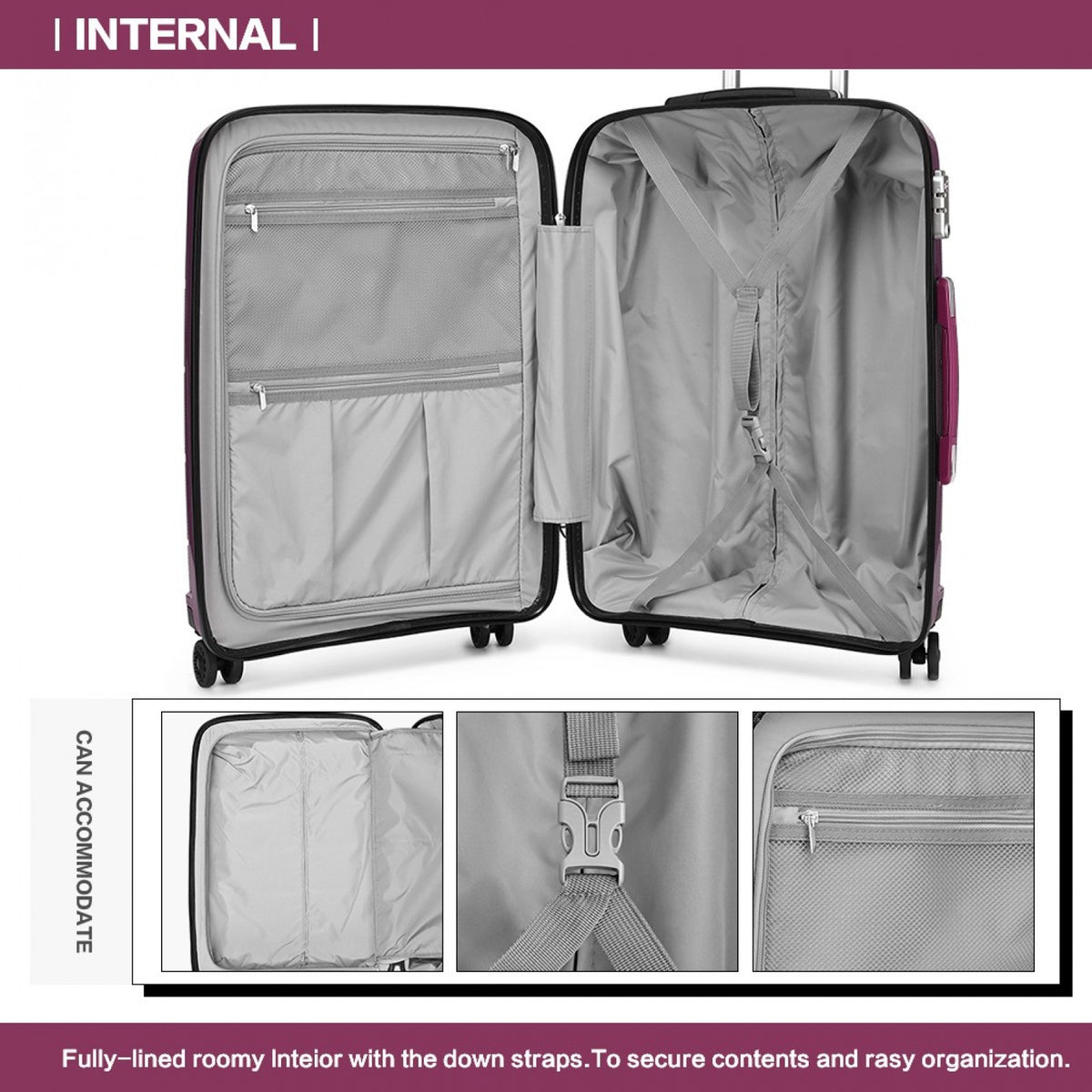 Kono 24" K1997L - HARD SHELL PP SUITCASE