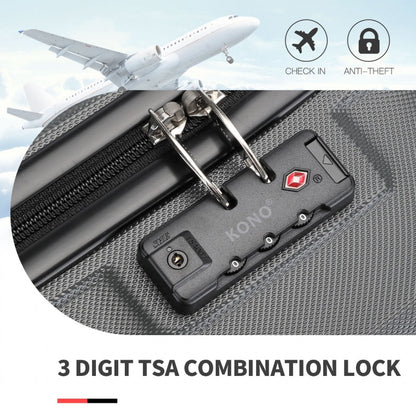 K1871-1L - Kono ABS 24 Inch Sculpted Horizontal Design Suitcase
