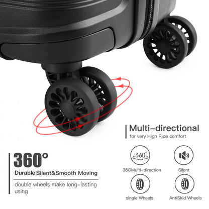 Kono 24" K2092L - Bright Hard Shell PP Suitcase - Classic Collection