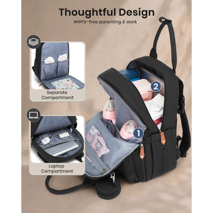 BCK2615 - Kono 3-in-1 Mummy Nappy Backpack Set with Changing Mat & Insulated Pacifier Pouch