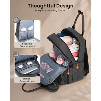 BCK2615 - Kono 3-in-1 Mummy Nappy Backpack Set with Changing Mat & Insulated Pacifier Pouch