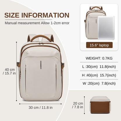 BPK2602- Kono Cabin Approved Carry On Backpack 40×30×20cm, Water Resistant 15.6 Inch Laptop Travel Rucksack with Dry-wet Separation Pouch