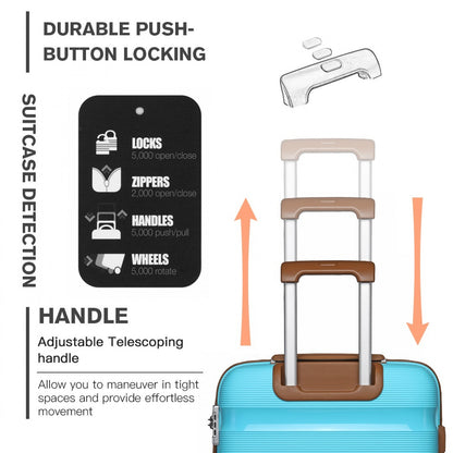 Kono 24" K2092L - Bright Hard Shell PP Suitcase - Classic Collection