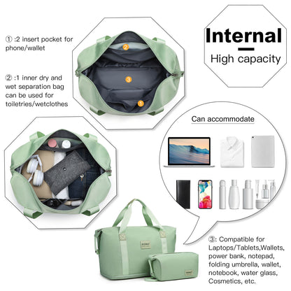 KSK2592+EA2212 - Kono 3‑Piece ABS+PC Suitcase Set with Travel Bag & Toiletry Pouch