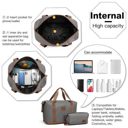 KSK2592+EA2212 - Kono 3‑Piece ABS+PC Suitcase Set with Travel Bag & Toiletry Pouch