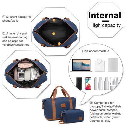 KSK2592+EA2212 - Kono 3‑Piece ABS+PC Suitcase Set with Travel Bag & Toiletry Pouch