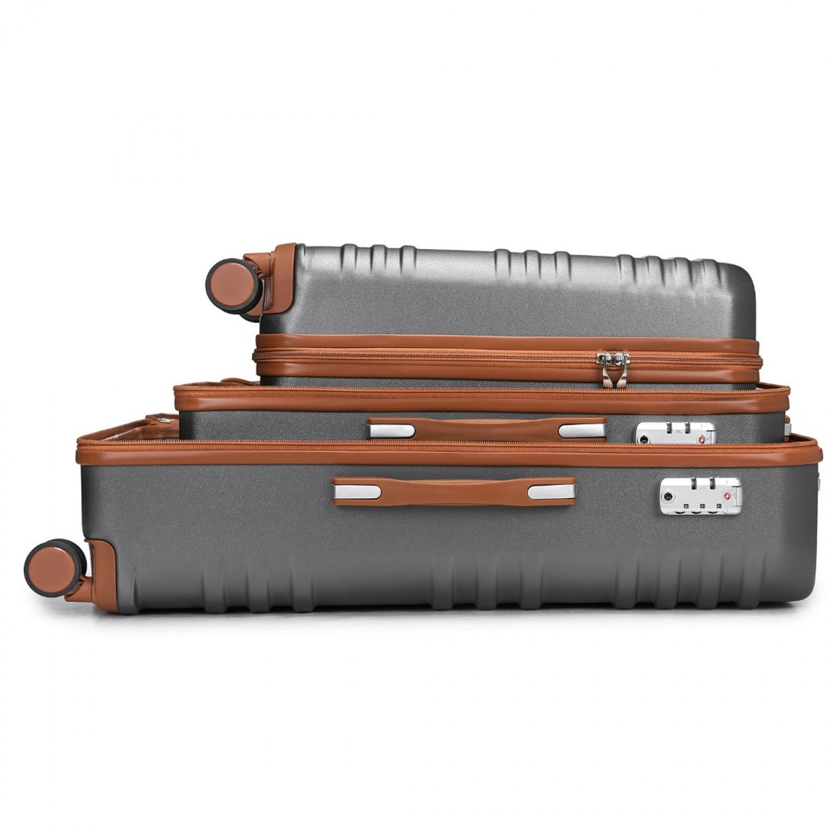 British Traveller K2391L - 3 Pcs Set Durable Polycarbonate and ABS Hard Shell Suitcase With TSA Lock