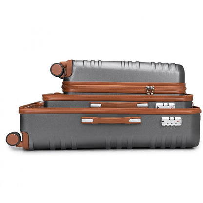 British Traveller K2391L - 3 Pcs Set Durable Polycarbonate and ABS Hard Shell Suitcase With TSA Lock
