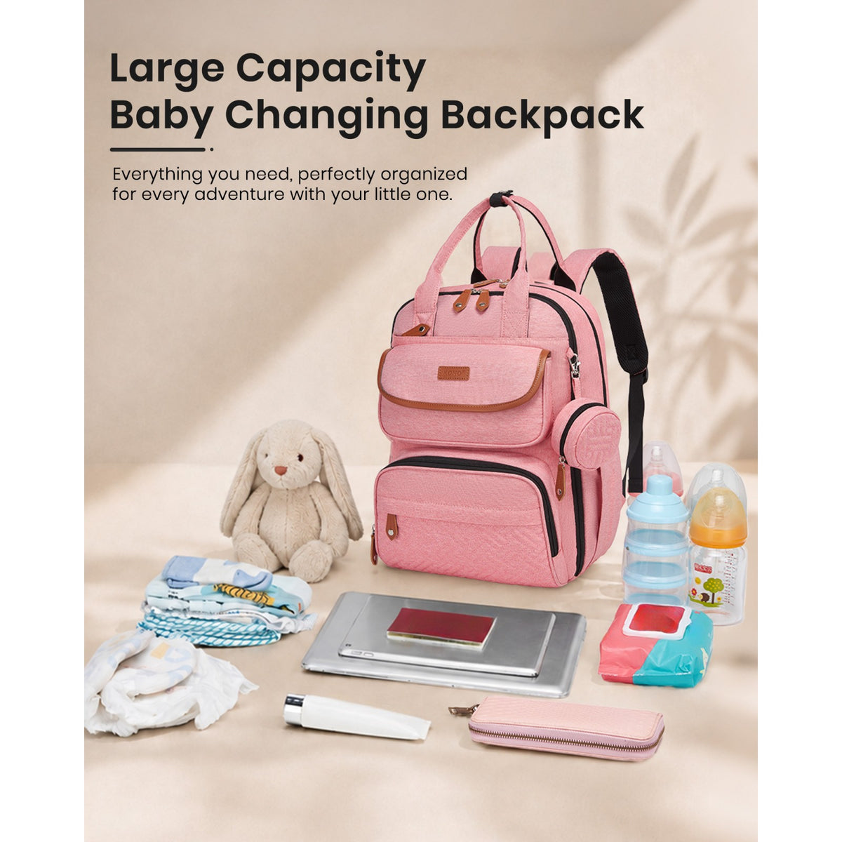 BCK2615 - Kono 3-in-1 Mummy Nappy Backpack Set with Changing Mat & Insulated Pacifier Pouch