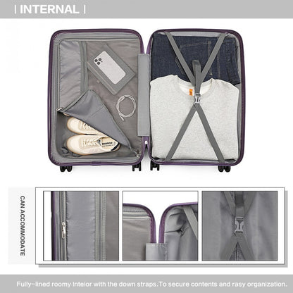 British Traveller 20" K2393L - Spinner Hard Shell PP Suitcase With TSA Lock