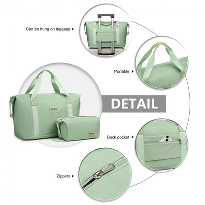 KSK2592+EA2212 - Kono 3‑Piece ABS+PC Suitcase Set with Travel Bag & Toiletry Pouch