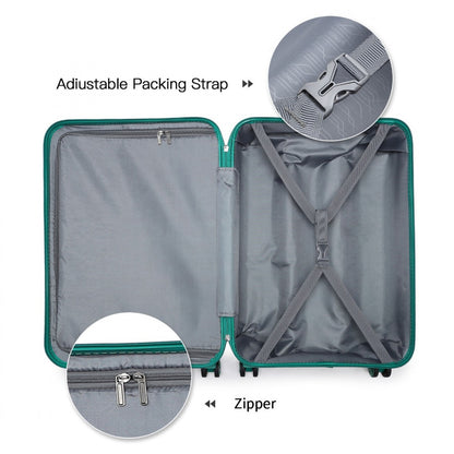 K1871-1L - Kono ABS 24 Inch Sculpted Horizontal Design Suitcase