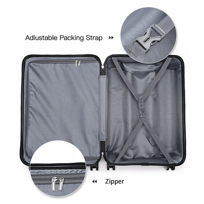 K1871-1L - Kono ABS 24 Inch Sculpted Horizontal Design Suitcase