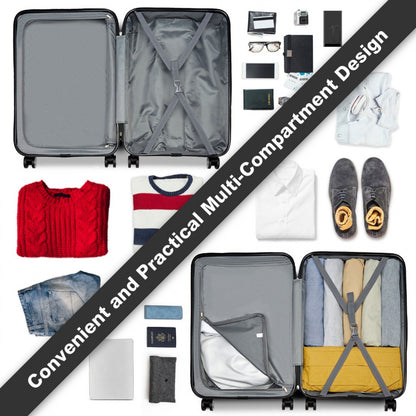 K1871-1L - Kono ABS 24 Inch Sculpted Horizontal Design Suitcase