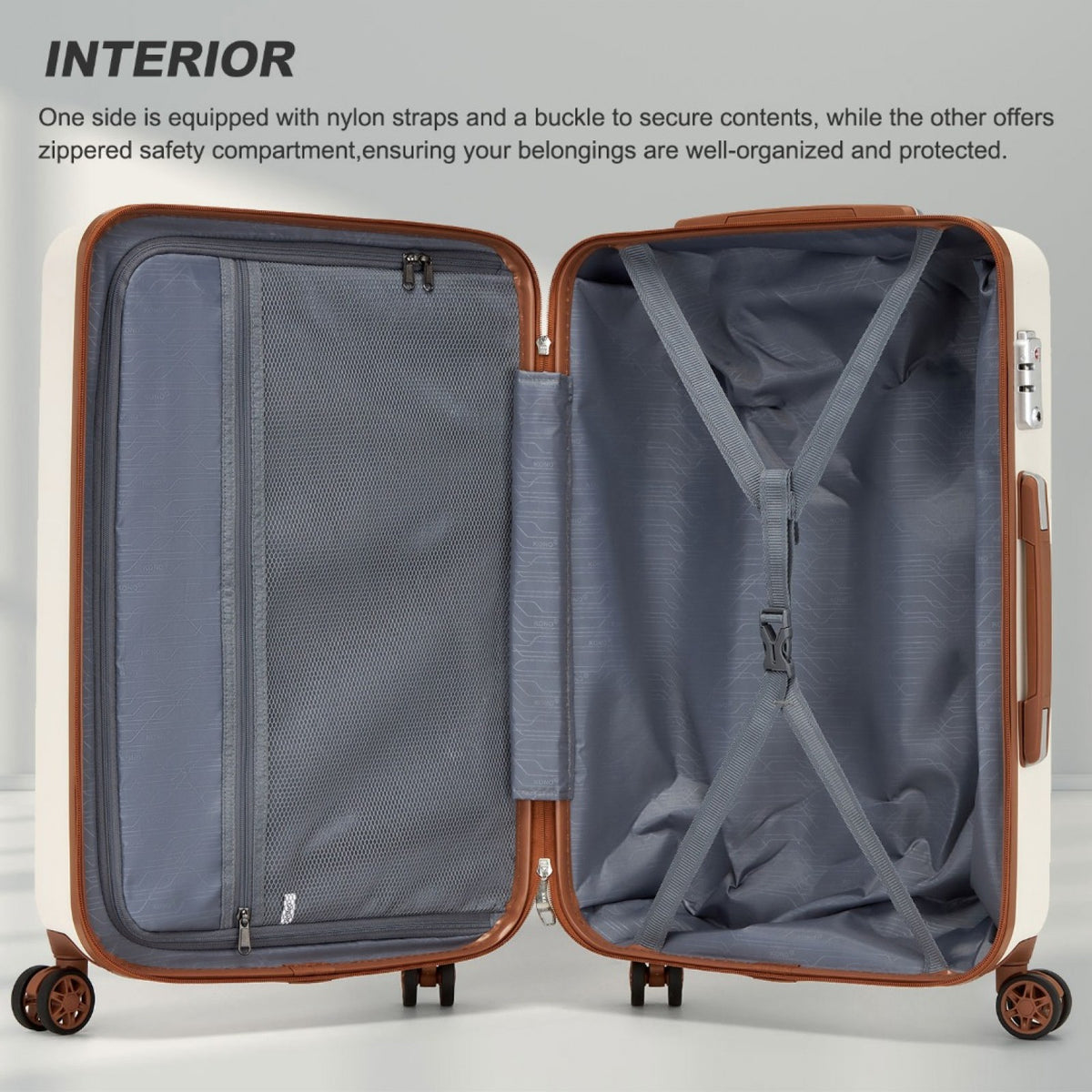 KSK2494 - Kono 24 Inch Minimalist Hard Shell ABS+PC Check-In Suitcase with TSA Lock 360° Spinner Wheels