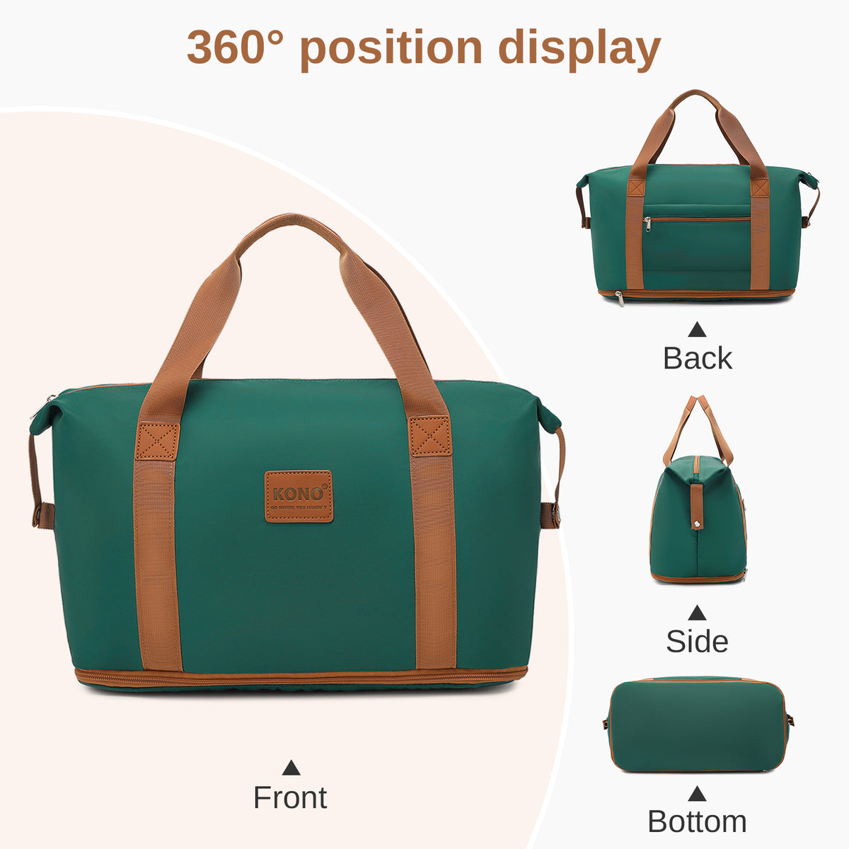 KSK2592+EA2212 - Kono 3‑Piece ABS+PC Suitcase Set with Travel Bag & Toiletry Pouch