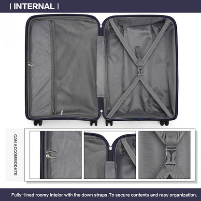 Kono 24" K2092L - Bright Hard Shell PP Suitcase - Classic Collection