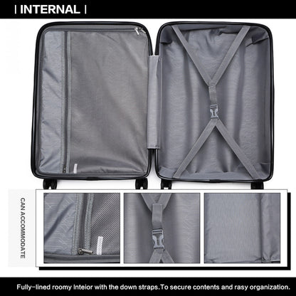 Kono 24" K2092L - Bright Hard Shell PP Suitcase - Classic Collection