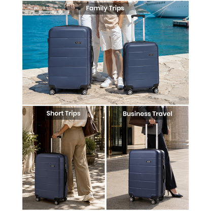 KSK2694 - Kono 28 Inch PC Hard Shell Suitcase, Large Check‑in Luggage with Silent Wheels & Organised Interior - Black