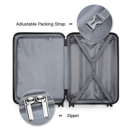 K1871-1L - Kono ABS 24 Inch Sculpted Horizontal Design Suitcase