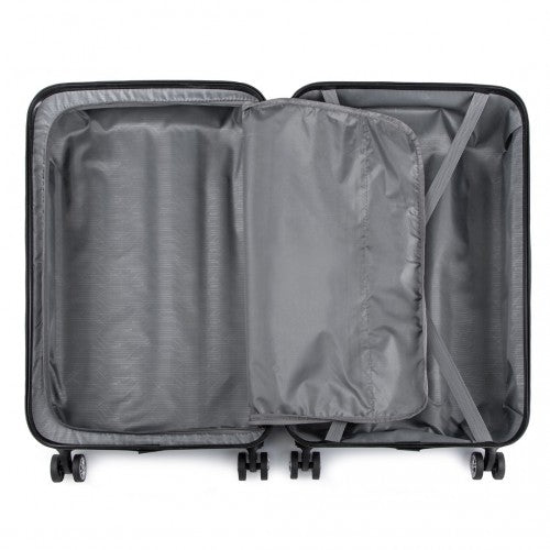 K1777-1L - Kono 19 Inch ABS Lightweight Compact Hard Shell Cabin Suitcase Travel Carry-On Luggage - Black