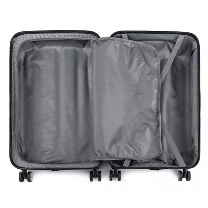 K1777-1L - Kono 19 Inch ABS Lightweight Compact Hard Shell Cabin Suitcase Travel Carry-On Luggage - Black