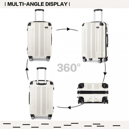 K1777-1L - Kono 28 Inch ABS Lightweight Compact Hard Shell Travel Luggage For Extended Journeys - Beige