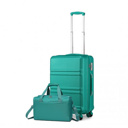 Kono K1871-1L+EA2321 - ABS 20 Inch Sculpted Horizontal Design 2 Piece Suitcase Set With Cabin Bag
