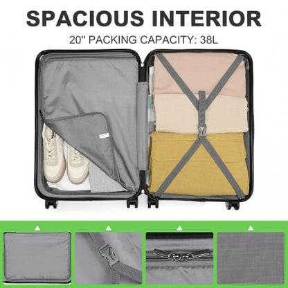 K1871-1L - Kono ABS 20 Inch Sculpted Horizontal Design Cabin Luggage