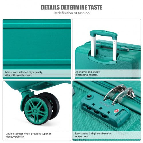 K1871-1L - Kono ABS 20 Inch Sculpted Horizontal Design Cabin Luggage