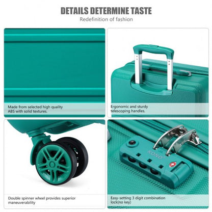 K1871-1L - Kono ABS 20 Inch Sculpted Horizontal Design Cabin Luggage