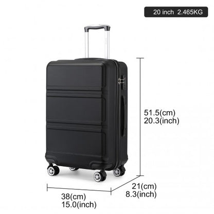 K1871-1L - Kono ABS 20 Inch Sculpted Horizontal Design Cabin Luggage