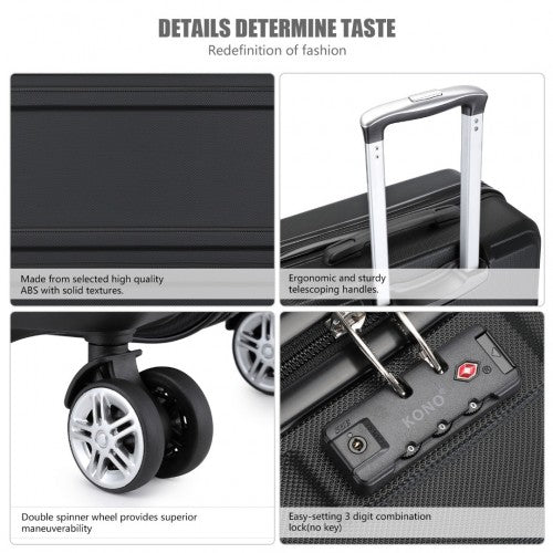 K1871-1L - Kono ABS 20 Inch Sculpted Horizontal Design Cabin Luggage