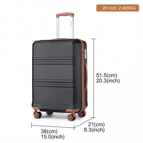 K1871-1L - Kono ABS 20 Inch Sculpted Horizontal Design Cabin Luggage