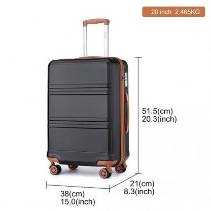 K1871-1L - Kono ABS 20 Inch Sculpted Horizontal Design Cabin Luggage
