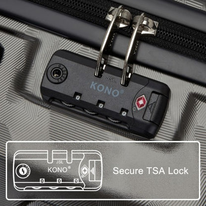 K1871-1L - Kono ABS 24 Inch Sculpted Horizontal Design Suitcase - Camouflage Grey And Black
