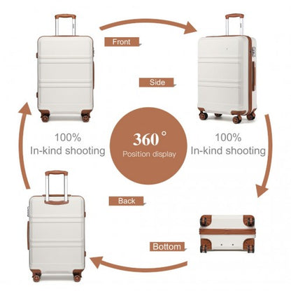 K1871-1L - Kono ABS 20 Inch Sculpted Horizontal Design Cabin Luggage