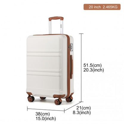 K1871-1L - Kono ABS 20 Inch Sculpted Horizontal Design Cabin Luggage