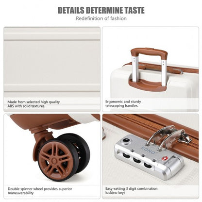 K1871-1L - Kono ABS 20 Inch Sculpted Horizontal Design Cabin Luggage