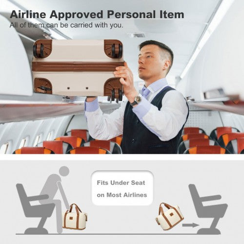 Kono K1871-1L+EA2212 - ABS 4 Wheel Suitcase Set With Vanity Case And Weekend Bag And Toiletry Bag
