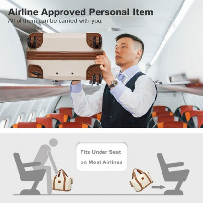 Kono K1871-1L+EA2212 - ABS 4 Wheel Suitcase Set With Vanity Case And Weekend Bag And Toiletry Bag