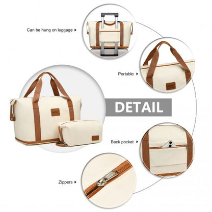 Kono K1871-1L+EA2212 - ABS 4 Wheel Suitcase Set With Vanity Case And Weekend Bag And Toiletry Bag