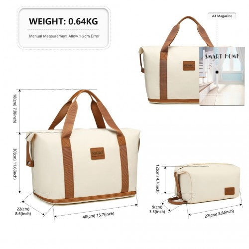 Kono K1871-1L+EA2212 - ABS 4 Wheel Suitcase Set With Vanity Case And Weekend Bag And Toiletry Bag