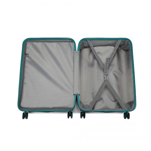Kono K1871-1L+EA2321 - ABS 20 Inch Sculpted Horizontal Design 2 Piece Suitcase Set With Cabin Bag