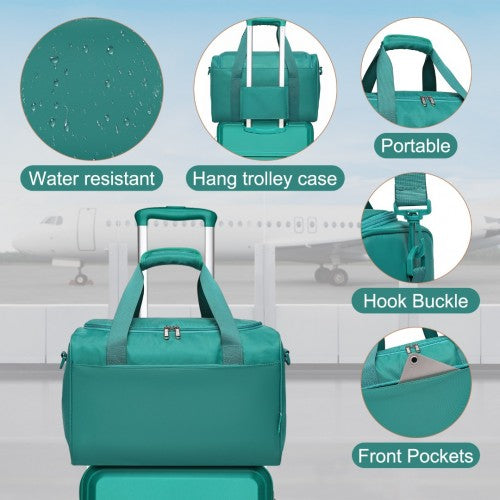 Kono K1871-1L+EA2321 - ABS 20 Inch Sculpted Horizontal Design 2 Piece Suitcase Set With Cabin Bag