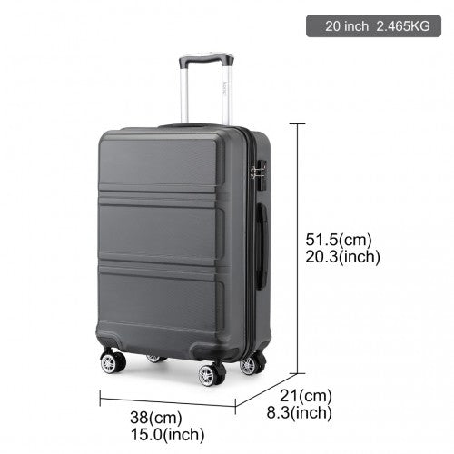 K1871-1L - Kono ABS 20 Inch Sculpted Horizontal Design Cabin Luggage