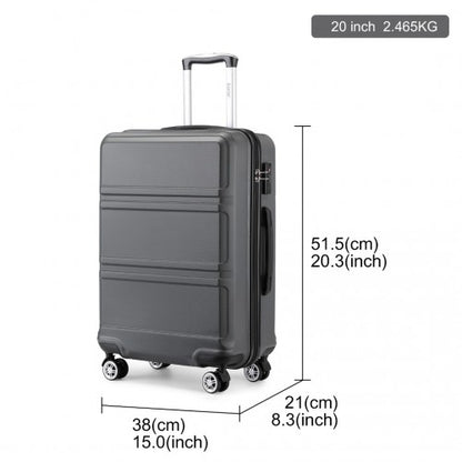 K1871-1L - Kono ABS 20 Inch Sculpted Horizontal Design Cabin Luggage