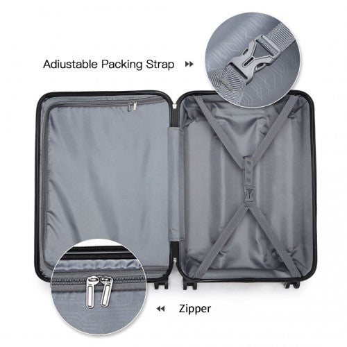 K1871-1L - Kono ABS 20 Inch Sculpted Horizontal Design Cabin Luggage